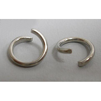 Iron Jump Rings, Cadmium Free & Nickel Free, Open, Platinum Color, Single Ring, 21 Gauge, 5x0.7mm, Inner Diameter: 3.6mm inner diameter
